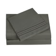 thumbnail image 5 of Hotel Luxury Bed Sheet & Pillowcase 4 Piece Set 1800 Series Egyptian Quality, Double Brushed Microfiber, Full, Grey, 5 of 9