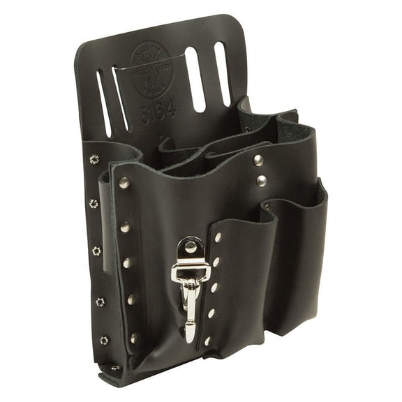 Klein Tools - 5164 - Black Tool Pouch, Leather, Fits Belts Up To (In.): 2