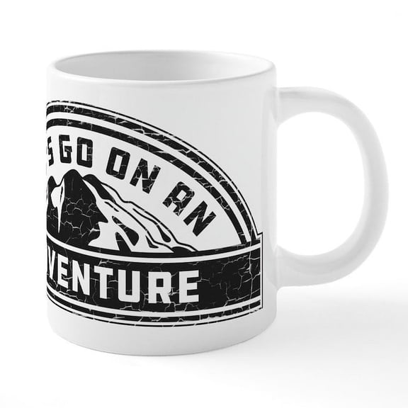 CafePress - Let's Go On An Adventure - 20 Oz White Ceramic Mega Mug