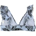 thumbnail image 2 of American Eagle Womens Ruffle Trim Bikini Swim Top, Blue, X-Large, 2 of 2