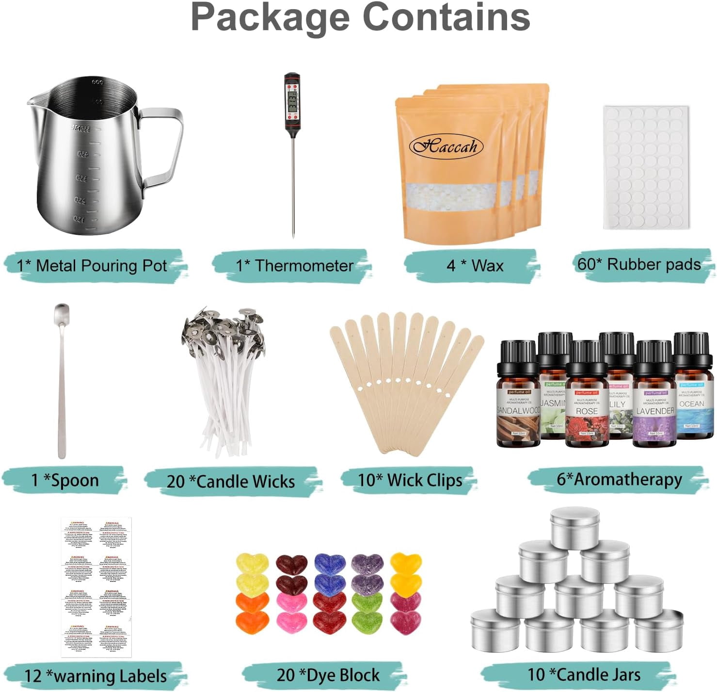 Complete Candle Making Kit,Candle Making Supplies,DIY Arts and Crafts Kits for Adults,Beginners,Kids Including Wax, Wicks, 6 Kinds of Scents,Dyes,Melting Pot,Candle tins