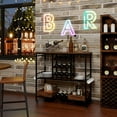 thumbnail image 6 of Costway 3 Tiers Bar Cart Home Serving Cart on Wheels with Glass Racks Wine Holders Rustic Brown, 6 of 10