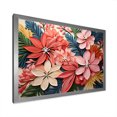 thumbnail image 2 of Designart "Tropical Jungle Pattern with Pink Floral IV" Floral Framed Wall Art Decor - Traditional Pink Flowers Entryway Framed Wall Art, 2 of 6
