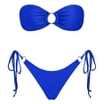thumbnail image 1 of FhsagQ Womens Swimsuit Sets Bodysuit Leather Women's Fashion Strapless Women's Swimsuit Solid Color Split Swimsuit Womens Swimsuit Sets Robe Womens Swimsuit Sets Fish Net Blue M, 1 of 3