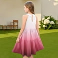 thumbnail image 7 of Abcomgle Summer Dress for Girls 10-12 Casual Halter Neck Sleeveless Midi Dress Gradient A-line Sundresses Swing Flare Dresses 11-12 Years,Watermelon Red, 7 of 7