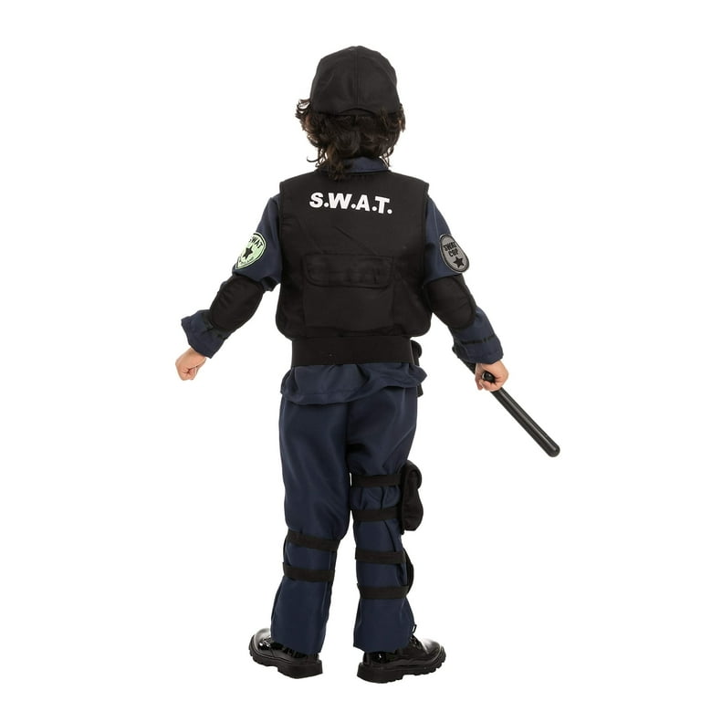 SYNCFUN Kids SWAT Costume S.W.A.T. Police Officer Costume for Toddler Boys Halloween Dress Up 5 12 Years Walmart