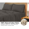 thumbnail image 5 of Royale Linens 300 Thread Count 100% Long Staple Combed Cotton Flat Sheet - Super Soft - Top Sheet - Full Flat Sheet Sold Separately - Breathable, Cool & Crisp Percale Flat Sheet Only (Full, Grey), 5 of 10