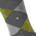 thumbnail image 4 of Burlington Men's Socks - King, Cotton, Diamond Pattern, Logo Emblem Dark Grey/Green 40-46, 4 of 4