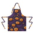 thumbnail image 2 of Halloween Pumpkins and Bat Webs Apron-Garden Aprons for Women with Pockets-Cotton Linen Waterproof Kitchen Cooking Gardening Aprons Adjustable for Kitchen,Cooking,BBQ and Salon 32"x27", 2 of 7
