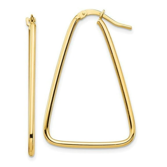 Primal Gold 14 Karat Yellow Gold 1.5mm Triangle Dangle Hoop Earrings