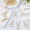 thumbnail image 3 of 1 Box 16Pcs Swivel Clasp Hooks with D Ring Lobster Claw Clasps 1 Inch Bulk Gold Alloy Metal Large Shiny Push Gate Trigger Snap Hook Clips for Keychain Straps DIY Crafts Purse Handbag Making, 3 of 9