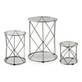 thumbnail image 2 of Furniture of America Nikova Glass Top 3-Piece Nesting Table Set in Silver, 2 of 8