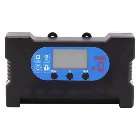 Controlador de carga solar con reconocimiento automático, panel solar de carga rápida, regulador de carga de batería con puerto USB tipo C dual para batería de iones de litio de 40 A.