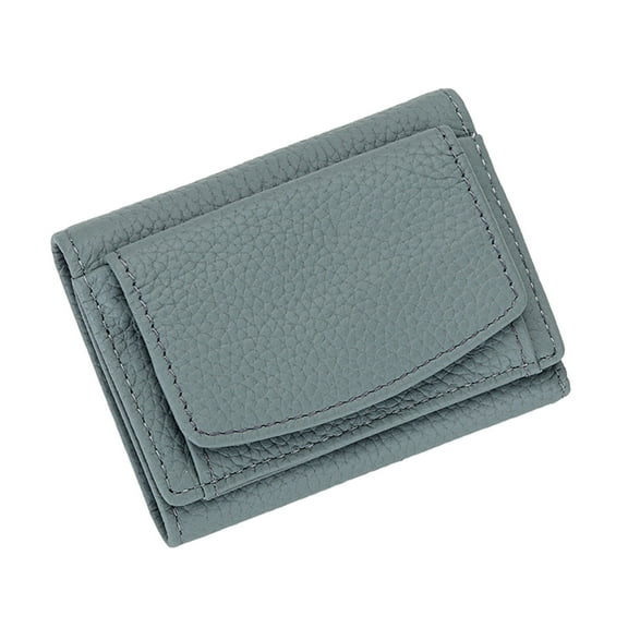 CheAAlet Women's Ultra-thin Genuine Leather Wallet - Compact Mini Card Holder with Coin Pocket E