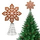 thumbnail image 1 of Adorno de copo de nieve para el topo del árbol de Navidad | Decoración de estrella de tela de fieltro, 33x25cm | Decoración navideña festiva, base de acero inoxidable resistente, fácil de usar, 1 of 6
