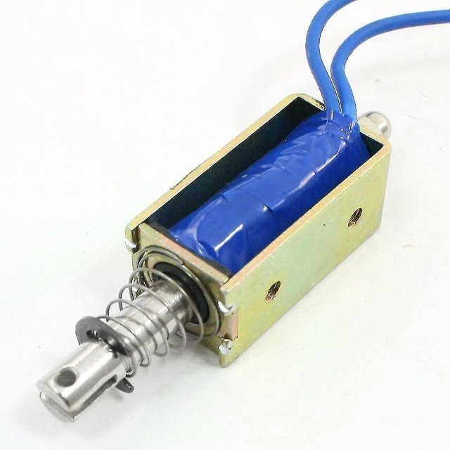 12v 1a 10mm Carrera 600g Tipo Push Pull Electroimán de solenoide de marco abierto Afortunado Sencillez