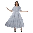 thumbnail image 4 of Moomaya Tunique à Manches Courtes Robes de Cocktail pour Femmes Robe en Coton Slub Imprimée, 4 of 4