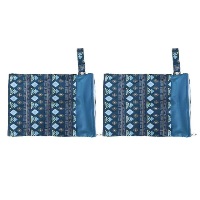2pcs Two Zippered Wet Dry Bags Snap Buttton Handle Leak Prevention Baby Cloth Diapers Bags 25 X 35cm G40