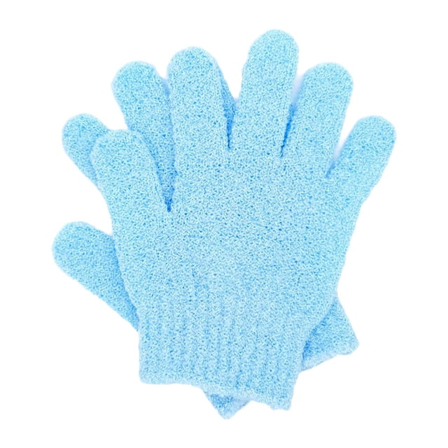 2 guantes de baño exfoliantes para piernas, pies y espalda, eliminan la piel muerta. Azul