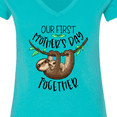 thumbnail image 4 of Inktastic Our 1st Mother's Day Together Cute Mom and Baby Sloth Women's V-Neck T-Shirt, 4 of 5