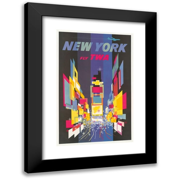David Klein 17x24 Black Modern Framed Museum Art Print Titled - Fly Twa New York (1960)