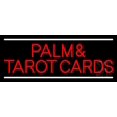 thumbnail image 1 of Red Palm And Tarot Cards Block With White Line LED Neon Sign 13" Tall x 32" Wide - inches Black Square Cut Acrylic Backing, with Dimmer - Bright and Premium built indoor LED Neon Sign for Storefront., 1 of 7