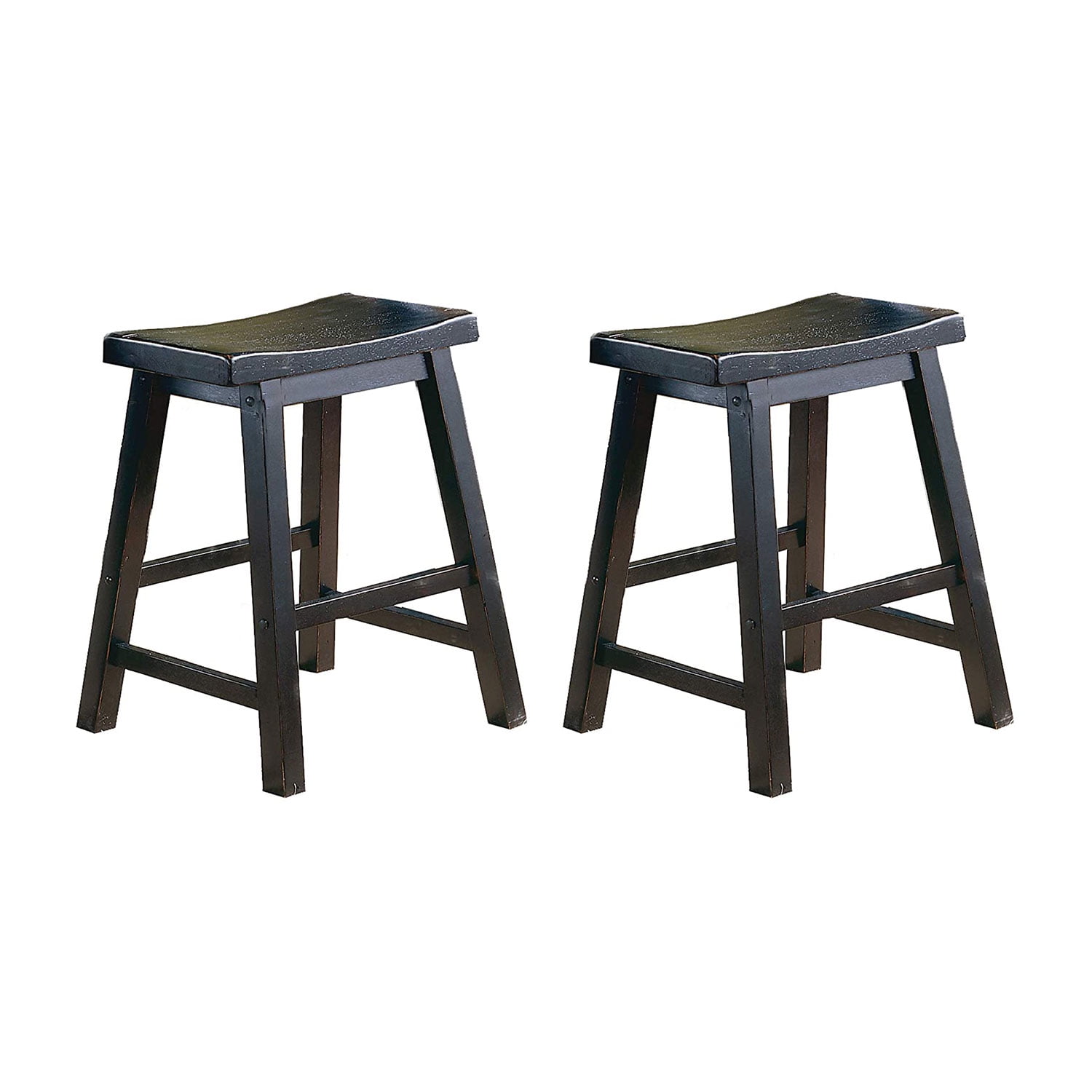 Wooden Saddleback Seat Barstool Black, 18 Inch Wooden Bar Stools