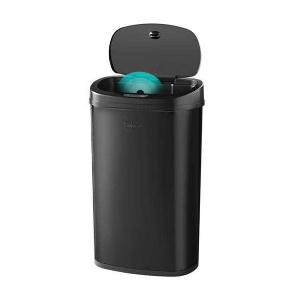 Mainstays Motion Sensor Trash Can, 13.2 Gallon, Black Stainless Steel