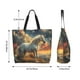 thumbnail image 5 of Fotbe Starry Sky White Horse Bolsa Tote Estética de Lona con Estampado para Mujer - Bolsa Reutilizable de Hombro Casual para Vacaciones, Compras, Trabajo y Gimnasio, 5 of 8