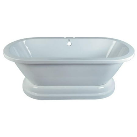 67 Contemporary Tub - 67 in. Aqua Eden Contemporary Pedestal Double Ended Acrylic Bath Tub, White