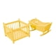 thumbnail image 3 of Cuna y corralito de juguete realistas a escala 1/12, accesorio fotográfico para juego de rol, mini cama para muñecas. amarillo, 3 of 9