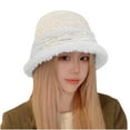 thumbnail image 2 of AOOCHASLIY Winter Hat Women's Style Winter Knitted Plush Hat Warm and Versatile Bucket Hat, 2 of 5