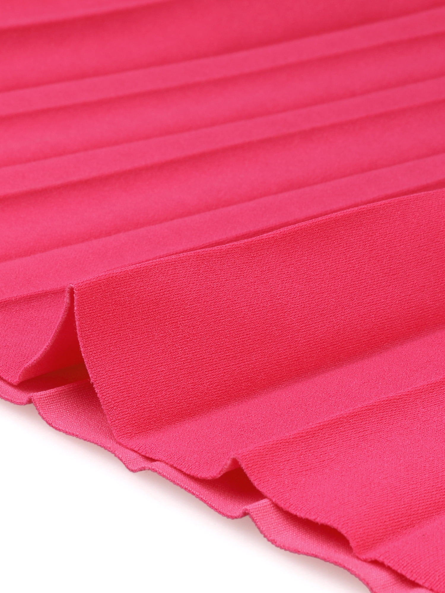 DARING DIVA Pleated Dress Sleeveless Tie Waist A-Line Dress XS Hot Pink