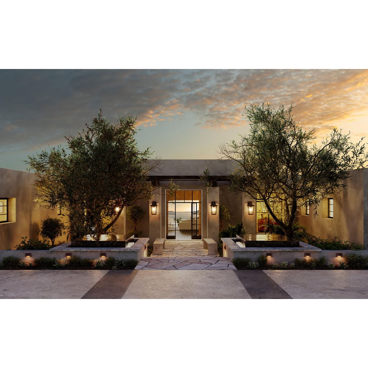 LED Indoor/Outdoor Antique Bronze Integrated LED Wall or Step Light