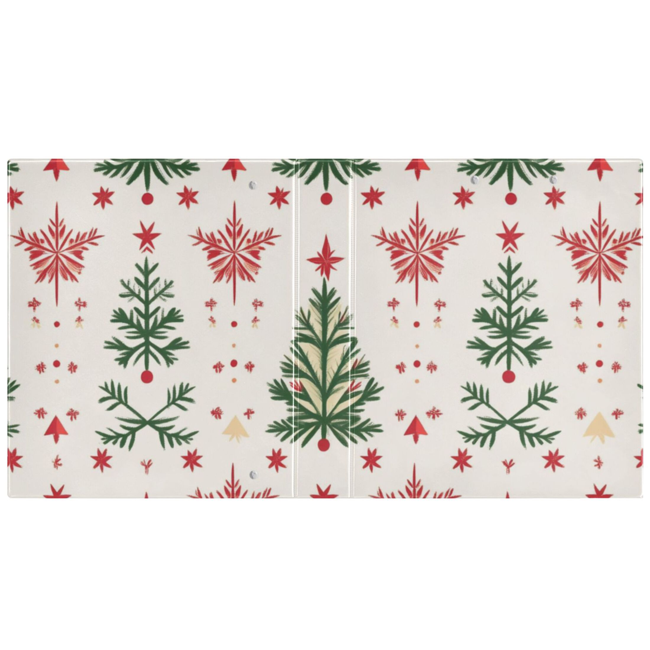 Christmas Trees and Snow 3 Ring Binders 1.5 inch Hardcover File Folders with Interior Pockets A4 Size Organizer for School Office Hospital