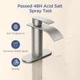 thumbnail image 3 of TVOFEK Waterfall Bathroom Faucets for Sink 1 or 3 Hole, Single Handle Vanity Faucet with Metal Pop up Drain and Deck Plate for Basin RV Lavatory, Brushed Nickel, 3 of 13