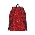 thumbnail image 2 of Honeii Red Glitter Print Canvas College Laptop Backpack, Durable Rucksack Travel Notebook Bag School Backpack Book Bag for Men Women-Medium, 2 of 7