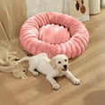 thumbnail image 5 of Btomtd High Weight Plush Pet Beds with Long Hair, Round Winter Comfortable Warm Dog Bed and Cat Bed, Soft and Cozy Pet Mat for Cold Weather, Pink, 5 of 7