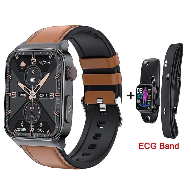 Nuevo Reloj inteligente E500 de glucosa en sangre, monitorización Ecg de la presión arterial, temperatura corporal, reloj inteligente para hombres Ip68, rastreador de ejercicio resistente al