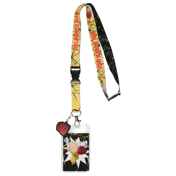One Punch Man Manga Saitama ID Badge Holder Keychain Lanyard w/ Rubber Pendant