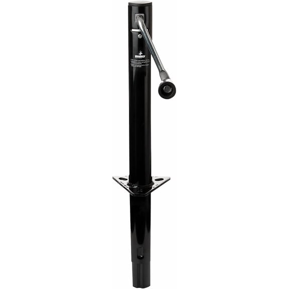 LInyy Towing 30781 Manual Trailer Tongue Jack 1000 lb Capacity Round A-Frame 14-13/16 Inch Travel Side Wind Black Steel Bolt-On or Weld-On Mount