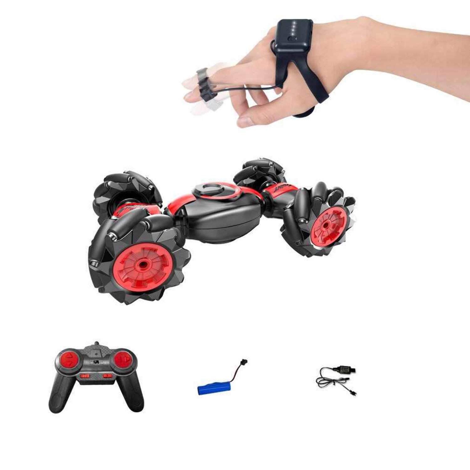 Remote Control Car, 4WD Off-Road RC Stunt Truck Toy 360° Rotation Drift Wheels Gesture Control Watch