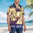 thumbnail image 3 of Disketp 2025 New Year 1 Hawaiian Shirts for Men,Mens Casual Short Sleeve Button Down Shirts Beach Shirt,Small, 3 of 7