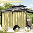 thumbnail image 3 of Pakunoda 11' X 6.5' Gazebo Universal Replacement Privacy 4-Panel Curtains, Waterproof Outdoor Curtains Light Yellow Sidewall with Zipper for Patio Garden Backyard 10' X 12' Gazebo, Curtain Only, 3 of 8