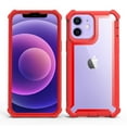 thumbnail image 2 of Dteck Case for iPhone 11,Shockproof Dual-Layer Protection Silicone+PC Case Heavy Duty Rugged Crystal Clear Back Cover for iPhone 11,Red, 2 of 2