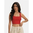 thumbnail image 6 of Women's Basic Square Neck Sleeveless Crop Tank Top - Fitted Casual Cami, 6 of 6
