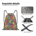 thumbnail image 4 of Xecao Colorful Dinosaur Pattern Sports Drawstring Backpack - String Swim Gym Bag with Wet Proof Pocket for Women&Men-Medium, 4 of 6