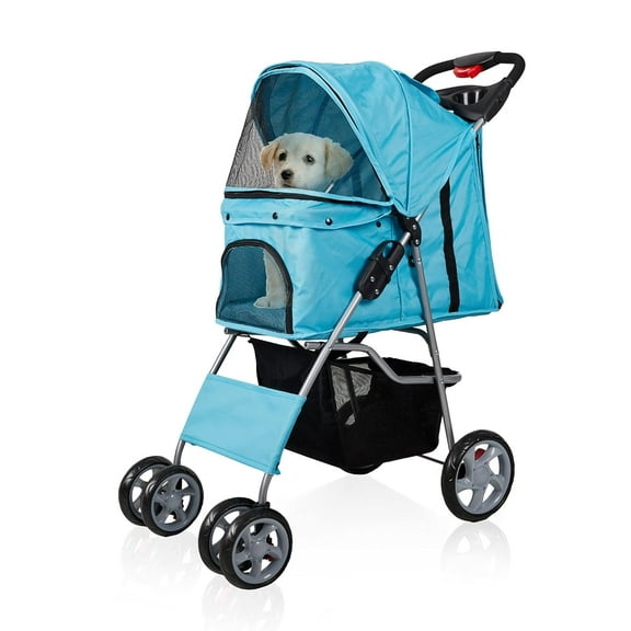 Folding Pet Stroller Elite Jogger Kitten Puppy Easy Walk Dog Cat Small Animals Travel Carrier with 360 Rotating Front Wheel