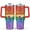 Rainbow Gradient Heart-1, variant on Rainbow Gradient Heart 40 Oz Tumbler with Handle Lid and Straw, Stainless Steel Double Walled Vacuum Insulated Cup, Cute Anniversary Wedding Birthday Gifts Tumbler for Women Men Friends Outdoor Indoor