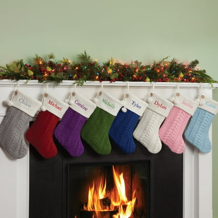 Personalized Cable Knit Christmas Stocking, Available in 8
